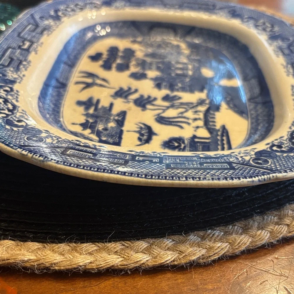 Antique Ridgeway Semi China England Blue Willow plate